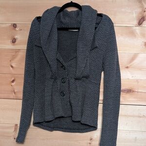 Anthropologie Sleeping On Snow Chevron Patterned Cardigan and Scarf Set